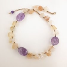 Naszyjnik z Ametystem i Cytrynem