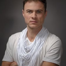 Naszyjnik dzianinowy - biały (unisex)