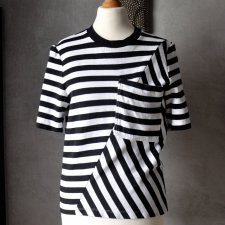 Bluzka t-shirt COS top paski czarno biały XS S