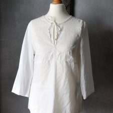 Bluzka boho ramia biała letnia hippie S M