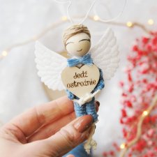 Zawieszka do samochodu Aniołek - Jedź ostrożnie - chłopiec | Do auta