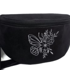 Nerka czarna ekozamsz na ramię z motylem