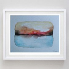 Zachód słońca - obraz  akwarela