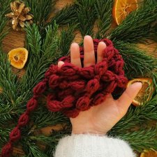 Szydełkowy łańcuch choinkowy - ozdoba świąteczna - dekoracja choinkowa
