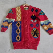 Vintage lata 80-te sweter kardigan 50% moher M