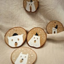 Zawieszki na choinkę z motywem misia.