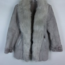 F&F zamszowa kurtka na futerku bez zapięcia / 36