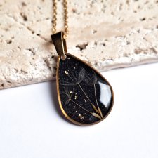 Wisiorek z żywicy z dmuchawcem łezka