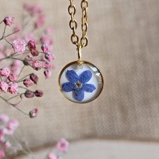 Wieczne kwiaty niezapominajka zawieszka