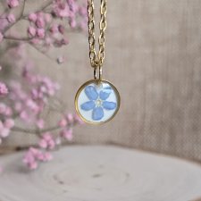 Wieczne kwiaty niezapominajka zawieszka