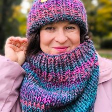 Komplet zimowy czapka i komin MAXCOLOR "kosmiczne energie"