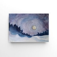 Noc - obraz  akwarela