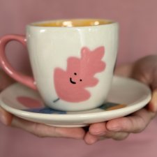 Filiżanka z talerzykiem - jesień