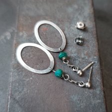 Kolczyki z chryzokolą na sztyfcie 2