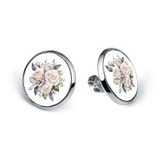 Kolczyki sztyfty Bukiet Róż róże pastelowe delikatna kwiatowa biżuteria
