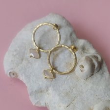 Kolczyki Plates Pink - srebro 925 pokryte 24k złotem