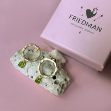 Kolczyki Plates Green - srebro 925 pokryte 24k złotem