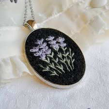 Naszyjnik Lawendowy wieczór owalny duży