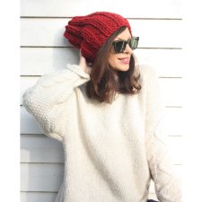 CZAPKA MERINO BULKY CZERWIEŃ