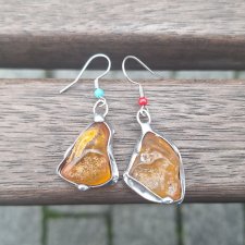 Amberki i kropki koloru - kolczyki
