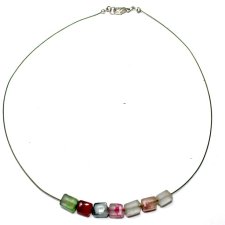 SZKLANE kostki  na żyłce naszyjnik kolia