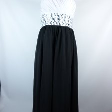 Gorsetowa wieczorowa zdobiona sukienka maxi / XL
