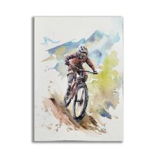 Rower górski. Akwarela ręcznie malowana