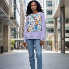 Cieplutka bluza liliowa