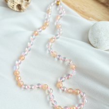 naszyjnik z kwarcu górskiego i onyksu