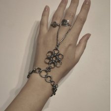 Bransoletka na dłoń chainmaille 21 cm stal chirurgiczna gothic elf