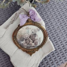 Rustykalna zawieszka vintage  - Retro Miś