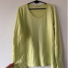 Limonkowy sweterek basic z długim rękawem CANDA XL XXL