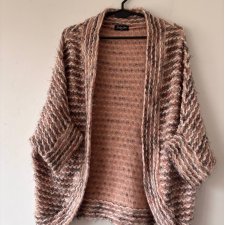 Włoski kardigan Studio Due z moherem i alpaką, różowy, miękki, Made in Italy onesize