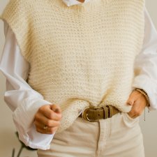 Kamizelka kremowa XL