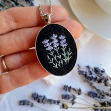 Naszyjnik Lawendowy wieczór owalny duży 2