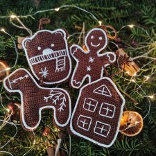 Zestaw pierniczków - ozdoba choinkowa