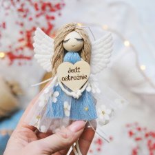 Zawieszka do samochodu Aniołek - Jedź ostrożnie - niebieski | Do auta