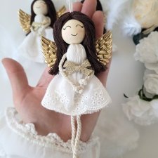 Aniołek na choinkę ecru