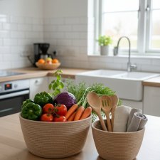 Zestaw koszyków ze sznurka rękodzieło na prezent KS031