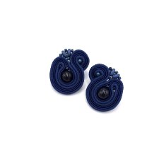 Kolczyki sutasz granatowe sztyfty "Largo" noc kairu małe lekkie