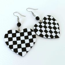 Kolczyki Serca Szachownice