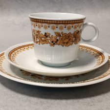 COLDITZ INGLASUR Filiżanka do kawy Trio Kwiaty Reliefy Niemcy