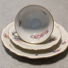 KPM Krister Filiżanka Friederike Trio Letni Bukiet Zestaw Śniadaniowy Śląsk