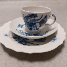 ROYAL COPENHAGEN Filiżanka Blue Flower A.Krog Trio Śniadaniowe Kobaltowe Kwiaty