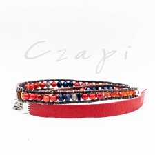 mozaika w słońcu 300 - bransoletka  z karneolem i koralem