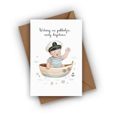 KARTKA Z OKAZJI NARODZIN DZIECKA - WITAMY NA POKŁADZIE MAŁY KAPITANIE