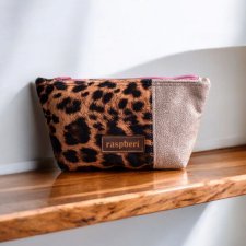 Kosmetyczka MIDI panterka + beż