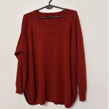 Sweter czerwony MBmode XL, miękki ciepły oversize, wełniany splot M&S Mode Rozmiar XL / 42 / 14