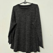 Szary luźny sweter oversize XL/XXL miękki prążkowany melanż CM Rozmiar XXL / 44 / 16