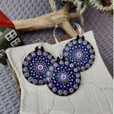 Komplet ręcznie malowanych bombek świątecznych - Mandala